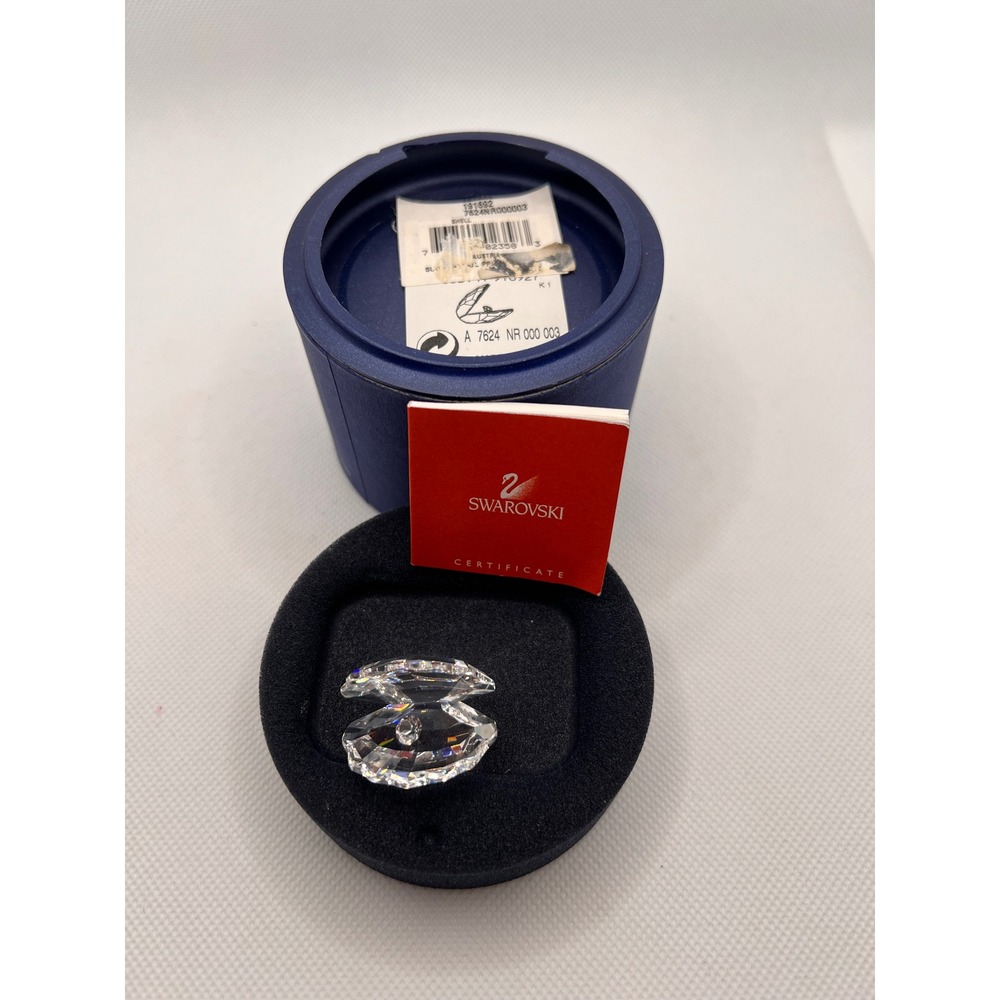 Swarovski Crystal Clam Shell Pearl 191692 7624 NR 000 003 Retired Box COA